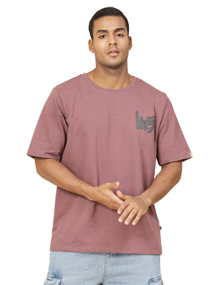 Rigo Terry Printed Oversized T-Shirt for Men | Drop Shoulder, Half Sleeves T-Shirt for Men | Oversized Baggy Fit T-Shirt for Men