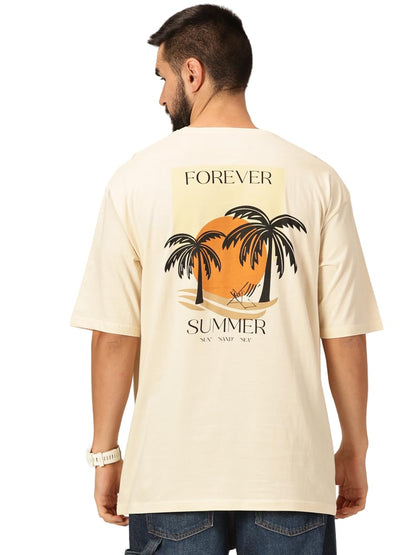 Thomas Scott Mens Oversized Fit T-Shirt (TSKOversized_Beige Forever