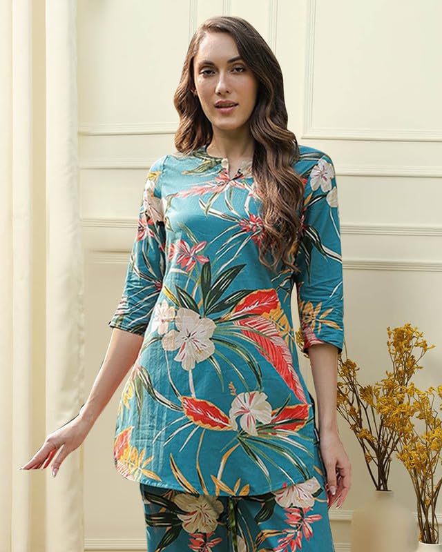 I Enterprise WomenS Cotton Tunic Knee-Length Dress (Y1_Inco-044_Multicolor7