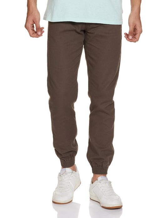 The Indian Garage Co Men Slim Fit Solid Mid-Rise Joggers Grey