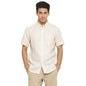 Fabindia Men Linen Slim Fit Casual Half Sleeves Shirt Stripe_Xs White