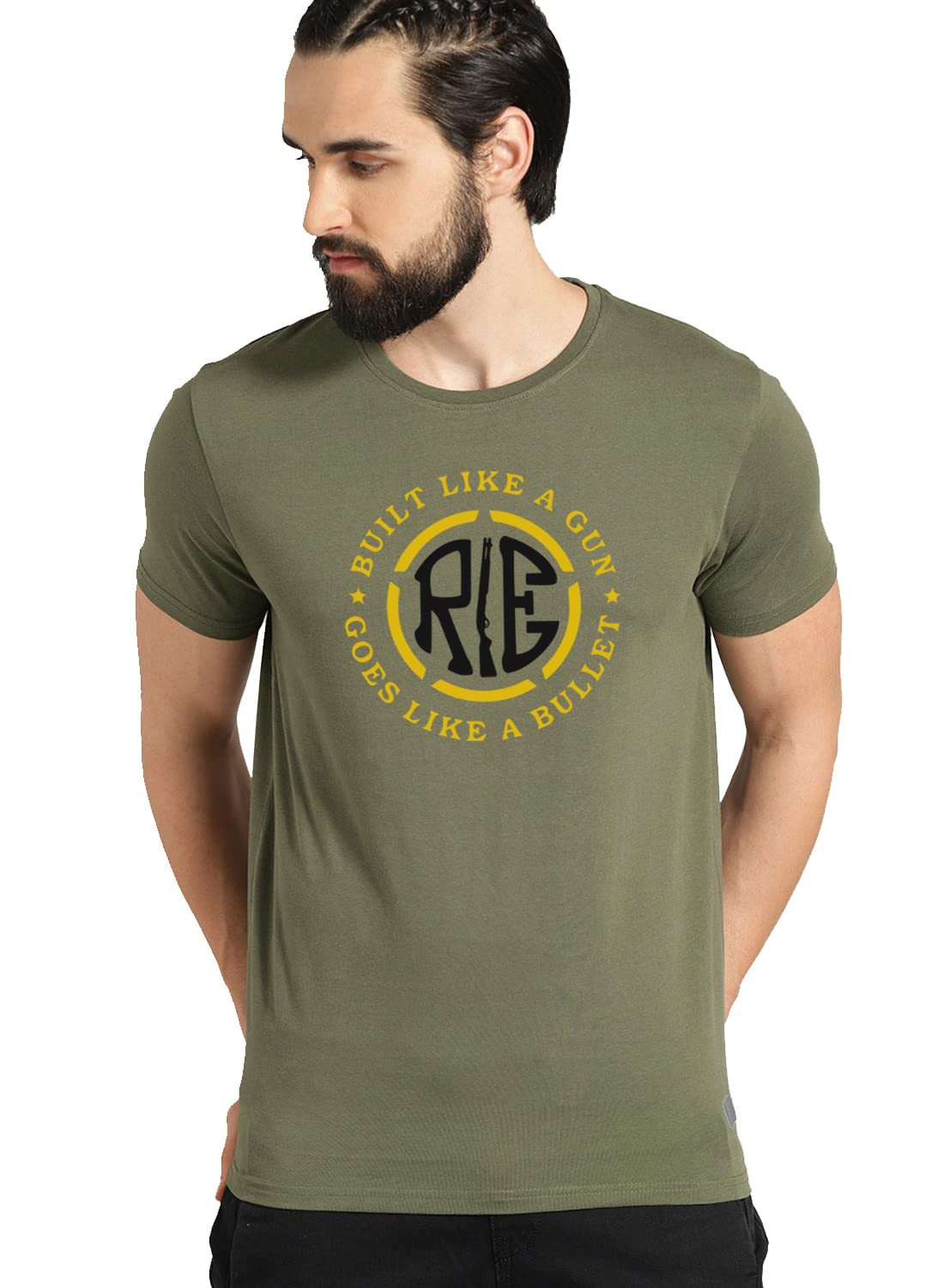 ADRO Built Like a Gun Goes Like a Bullet Mens Printed T-Shirt