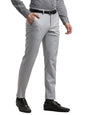 Turtle Men Knitted Solid Slim Fit Grey Melange Formal Trouser
