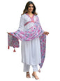 Sanisa WomenS Cotton Blend Sequence Embroidery Foil Printed Lace Alia Cut Kurta With Pant And Dupatta Set| Ethnic Set | Suit Se