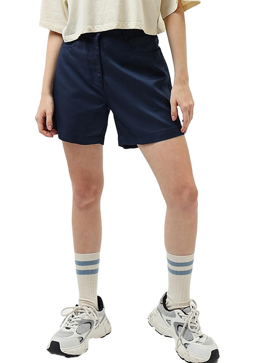 Bewakoof WomenS Solid Wide Leg Fit Cotton Shorts_ 582902 Blue 38