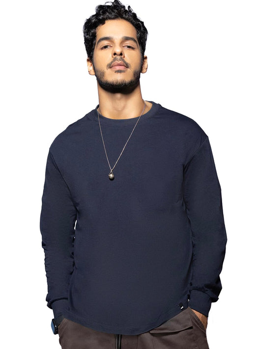 Bewakoof Mens Cotton Loose Fit T-Shirt 1149120 Blue XL