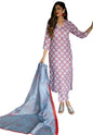 Yashika Women's Latest Printed Cotton Blend Straight Kurta Pant With Dupatta