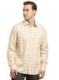 Turtle Men 100% Cotton Slim Fit Beige Casual Shirt
