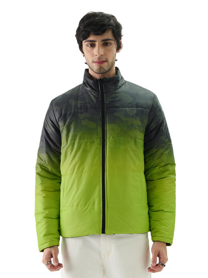The Souled Store TSS Originals: Camo Fade Men Puffer Jackets Jackets Winter Coats Outerwear Bomber Puffer Windbreaker Hooded Qui