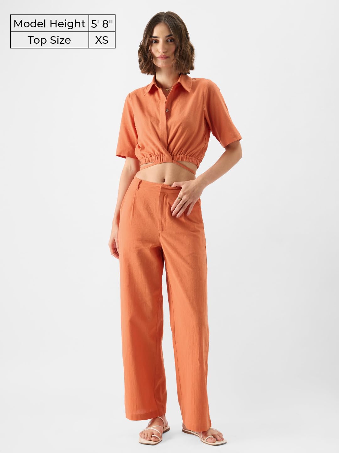 The Souled Store Solids: Rust Cropped Shirts
