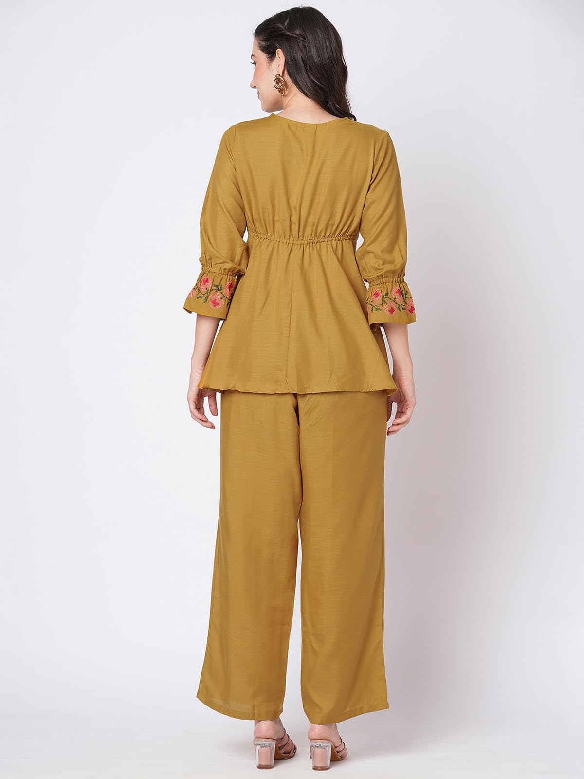 Selvia Co-ords Set for Women|Cotton Blend Tunic & Trouser Set|Ethnic Co-ords Set for Women|Embroidery Work Two Piece Co-ord Set(