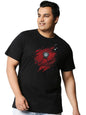Bewakoof Official Marvel Merchanidse Mens Graphic Printed Regular Fit Half Sleeve Round Neck Cotton Plus Size T-Shirt_340234_Bl