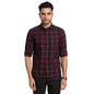 Turtle Men 100% Cotton Indigo Black Checkered Slim Fit Full Sleeve Casual Shirt