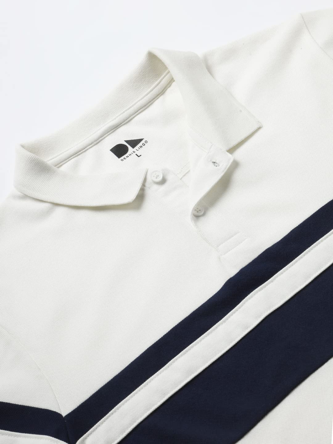 Dennis Lingo MenS Slim Fit Offwhite Polo T-Shirt