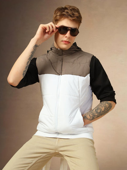 Dennis Lingo Men Regular Fit Polyester Sleeveless Colorblock Jackets
