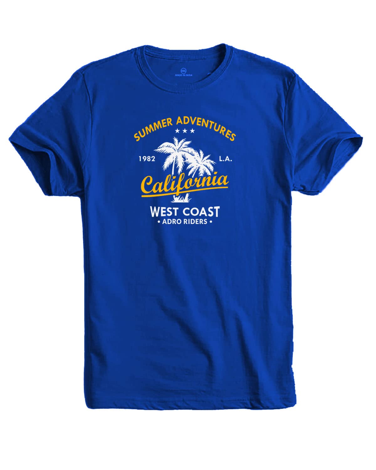 ADRO Summer Adventures California Mens Printed T-Shirt (RNR-M-CLL-RB_Royal Blue)