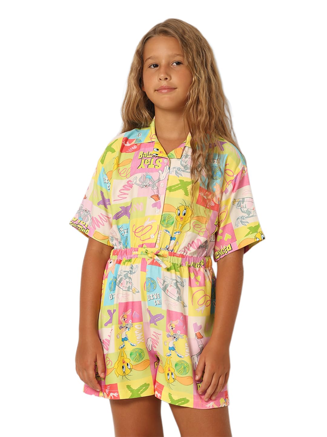 Vero Moda Girls Printed Thigh Length Multicolor Playsuit