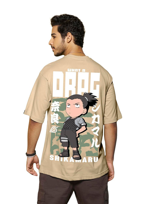 Bewakoof Mens Cotton Official Naruto Merchandise Graphic Printed Oversized Fit T-Shirt_625301_Brown_M