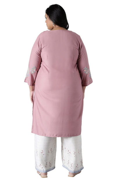 W for Woman Women's Viscose Straight Kurta with Embroidery