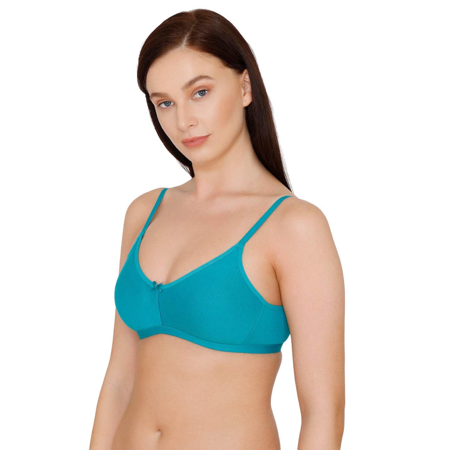 Zivame Womens Polyester Double Layered Wire Free 34Th Coverage Bra Blue