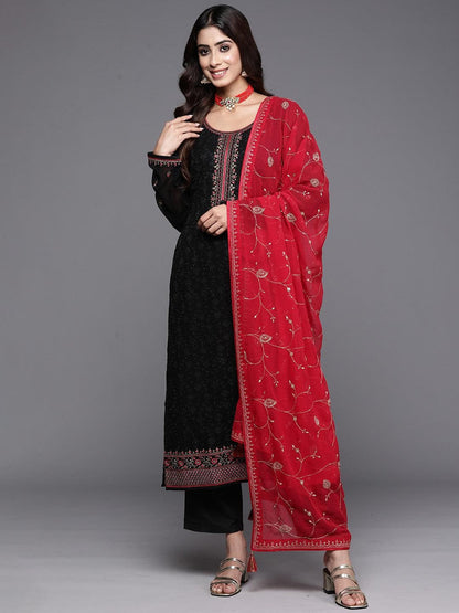 Libas Womens Georgette Kurta Sets (48085_Black