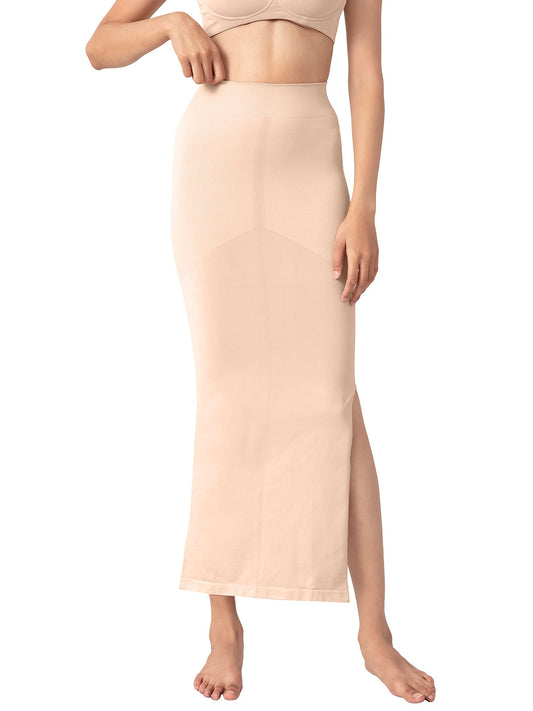 NYKD Seamless Spandex Saree Shapewear for Women PetticoatPeticote Saree Shapewear, NYSH01, Nude(Cameo Rose), L, 1N