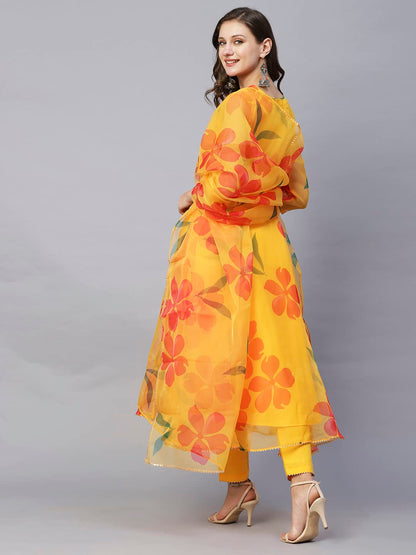 ANNI DESIGNER Organza Women Kurta With Pant & Dupatta