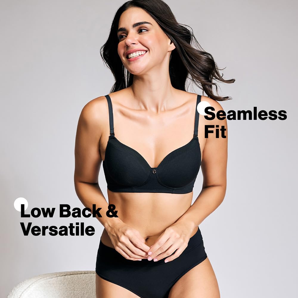 Nykd By Nykaa Iconic Low Back Party Bra For Women, Medium Coverage, Wired, Lightweight With Adjustable Straps - Nyb252, Black, 3