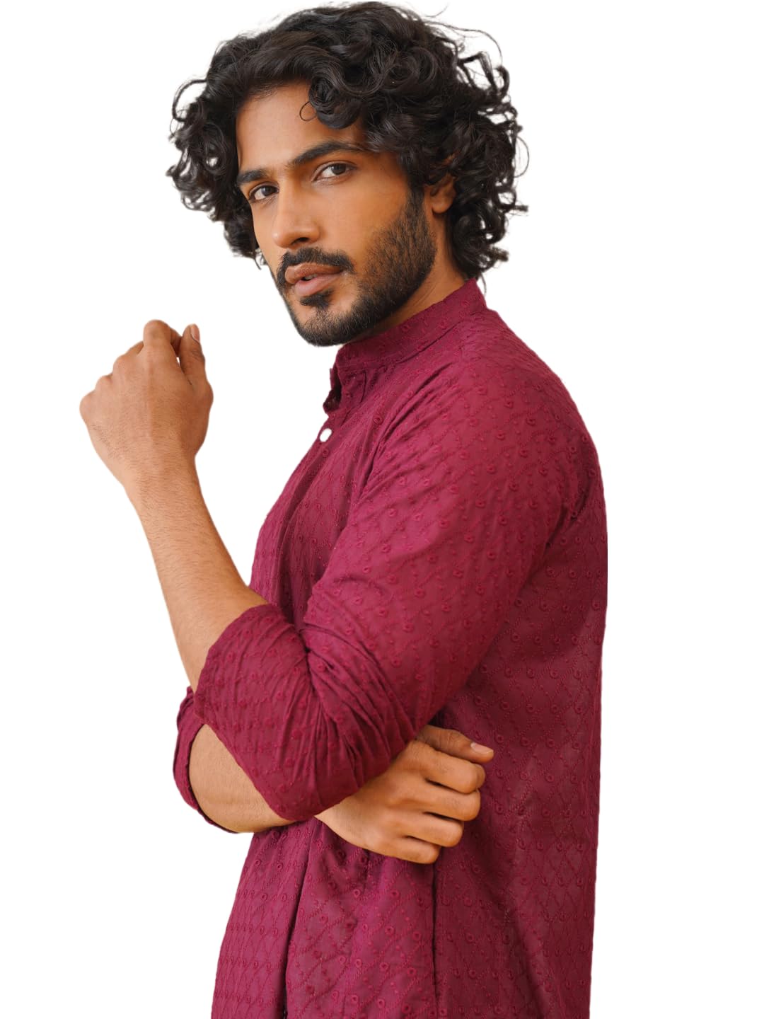 Jompers Mens Embroidered Cotton Kurta Churidar Set