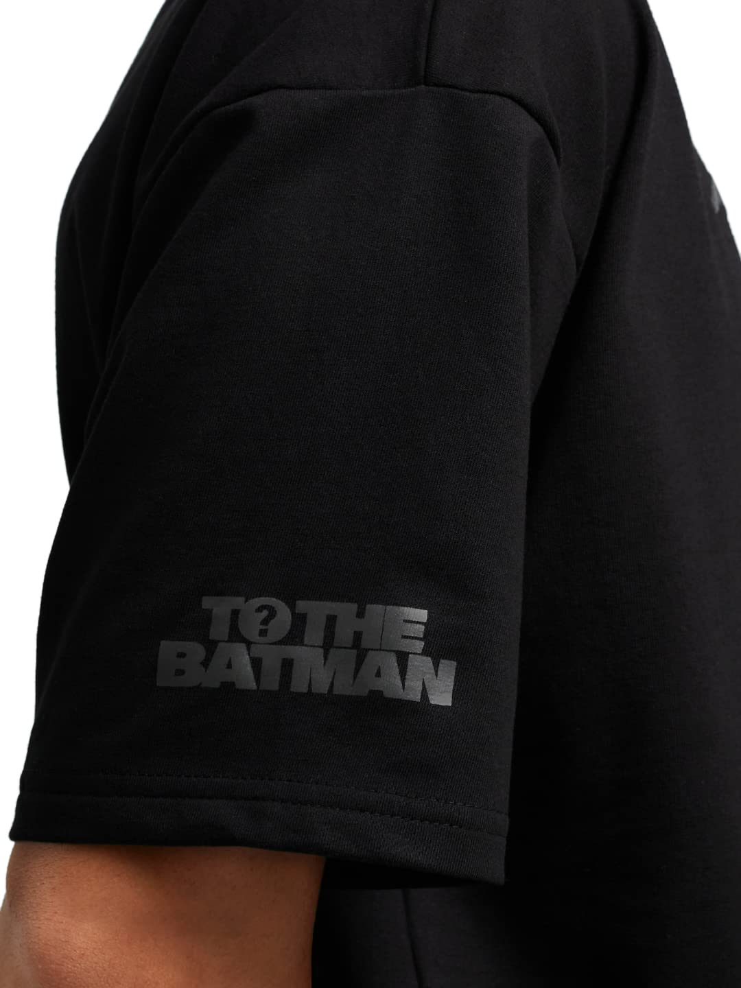 The Souled Store Men Official Batman: The Bat Sigil Black Printed Oversized T-Shirts