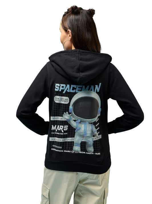 Bewakoof Official NASA Womens Graphic Printed Regular fit Sweatshirt_608331_Black_L