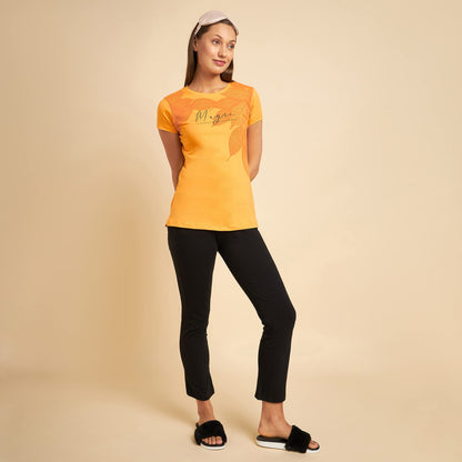 Sweet Dreams Womens Solid Regular Fit T-Shirt (LT-3252GV Mango