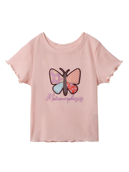 The Souled Store Metamorphosis Young Girls Round Neck Multicolor Graphic Printed Cotton T-Shirts