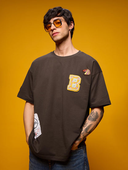The Souled Store Official The Beatles: Yellow Submarine Oversized T-Shirt for Men Boys Cotton Casual Half Sleeves Baggy Loose Fi