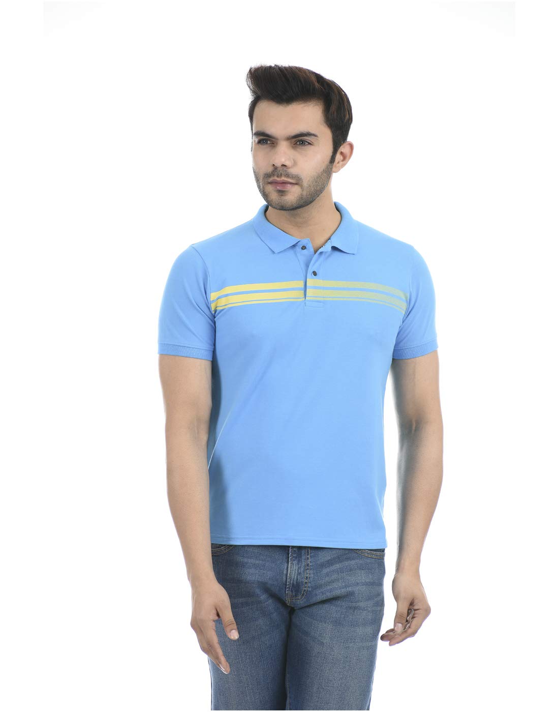 Pepe Jeans MenS Solid Regular Fit Polo Shirt (Pm541516_French Blue M)