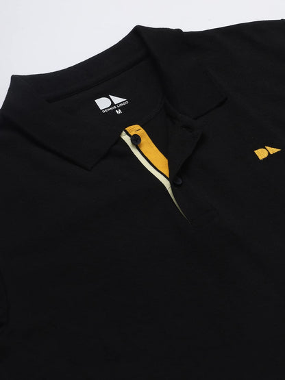 Dennis Lingo Mens Black Slim Fit Polo T-Shirt