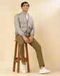 Fabindia Men's A-Line Coat (102746302_Grey