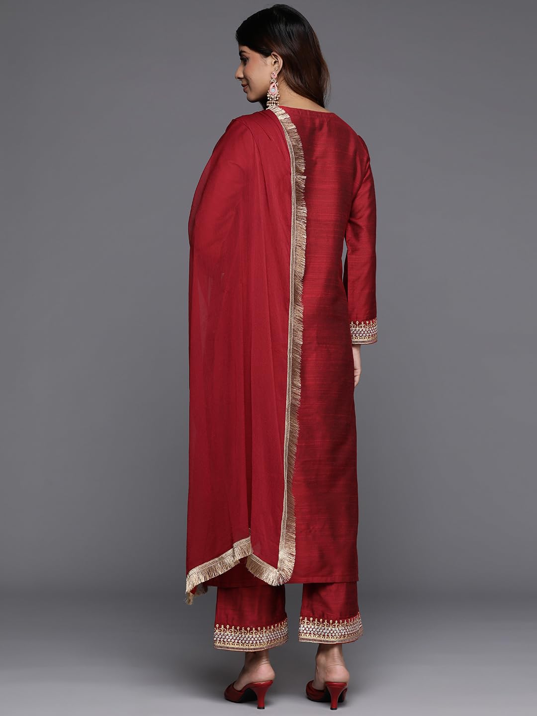 Varanga Women's Cotton Straight Kurta Kurta Bottom Set Dupatta Set