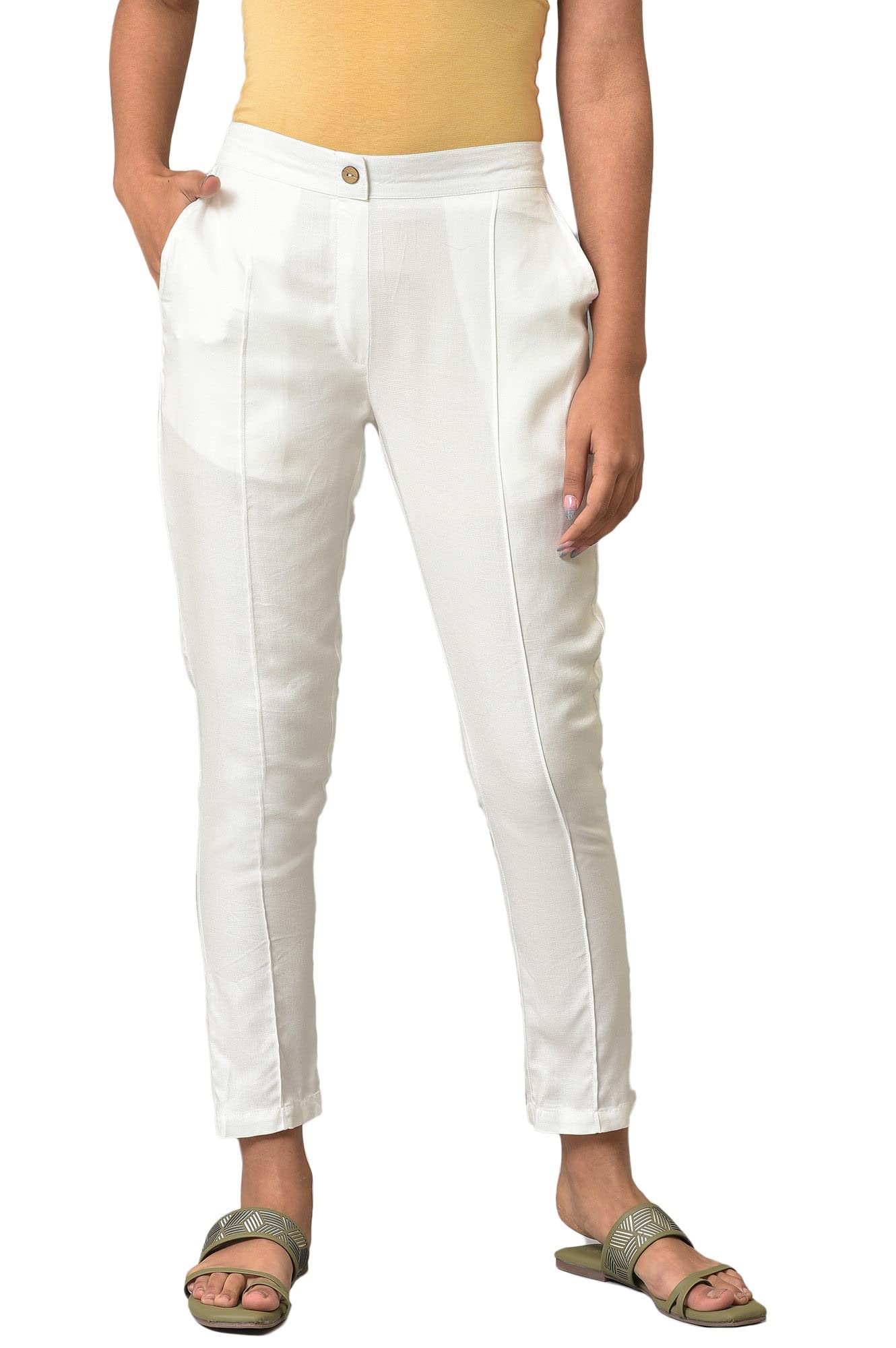 Aurelia Pure Cotton Strechable Trouser For Women | Ankle Length Trouser For Women | Pure Cotton Trouser For Women | Pants For Wo