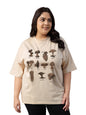 Juneberry 100% Pure Cotton Oversized Fit Latest & Trendy All Over Prints Half Sleeve Plus Size T-Shirt For Women & Girls (Ps_Jbm