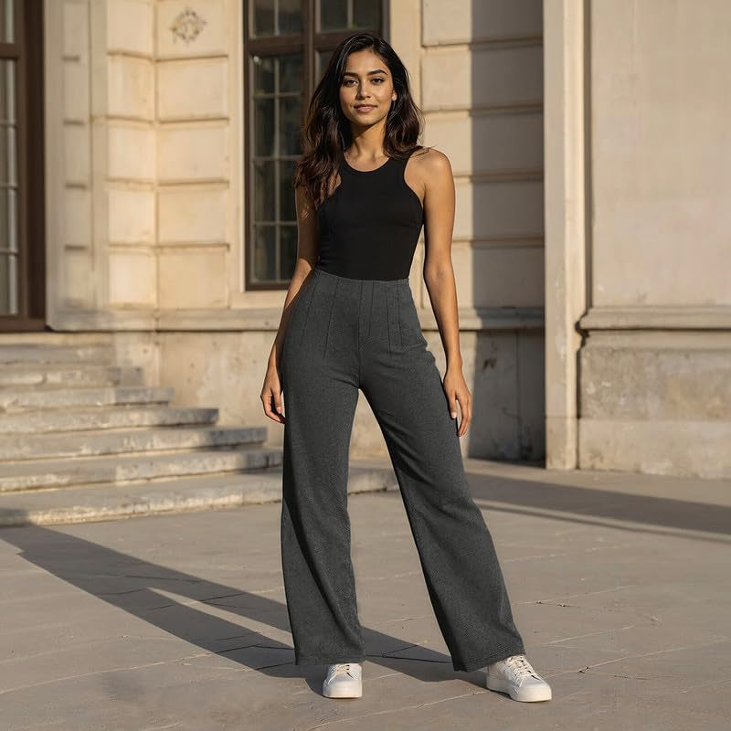 Work-to-Wine Twill Wide Dart Pants | Insanely Breathable | Elasticated Waistband | 2 Pockets | Mock Fly | Wide Silhouette | Styl