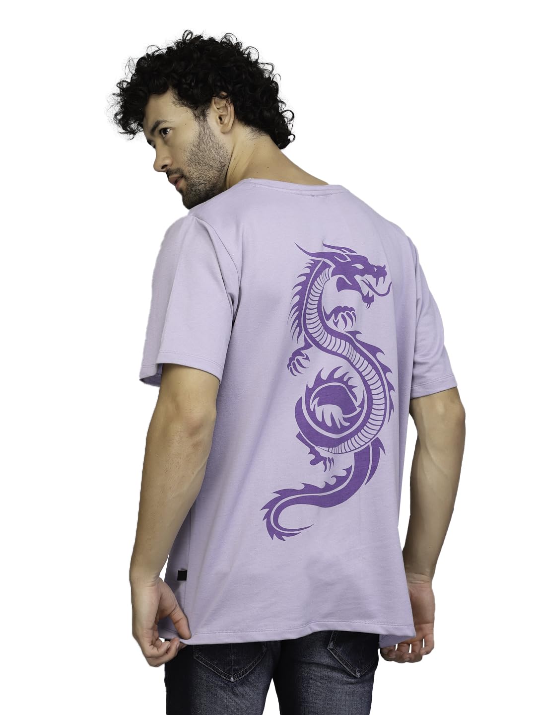 Rigo Back Printed Half Sleeves Round Neck Oversized T-Shirt for Men | Drop Shoulder T-Shirt for Men | Loose Baggy Fit T-Shirt fo