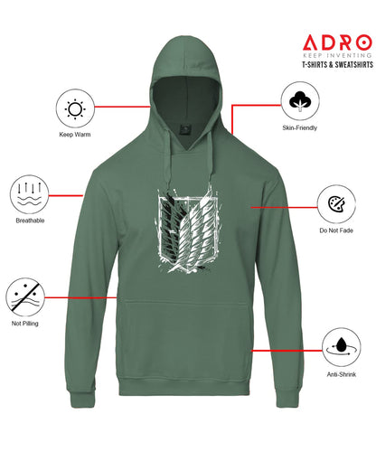 ADRO Men's Cotton Neck Hooded Sweatshirt (H22-M-WINN-PT_Pista)
