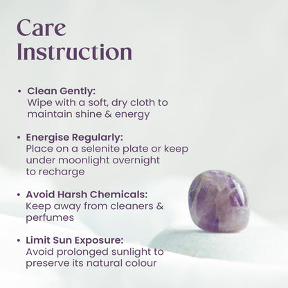 Astrotalk Amethyst Tumble | Calms Mind, Enhances Intuition, Promotes Restful Sleep & Spiritual Growth | Natural Protection from Negative Energy | Home & Office Decor | Gift for Women & Men