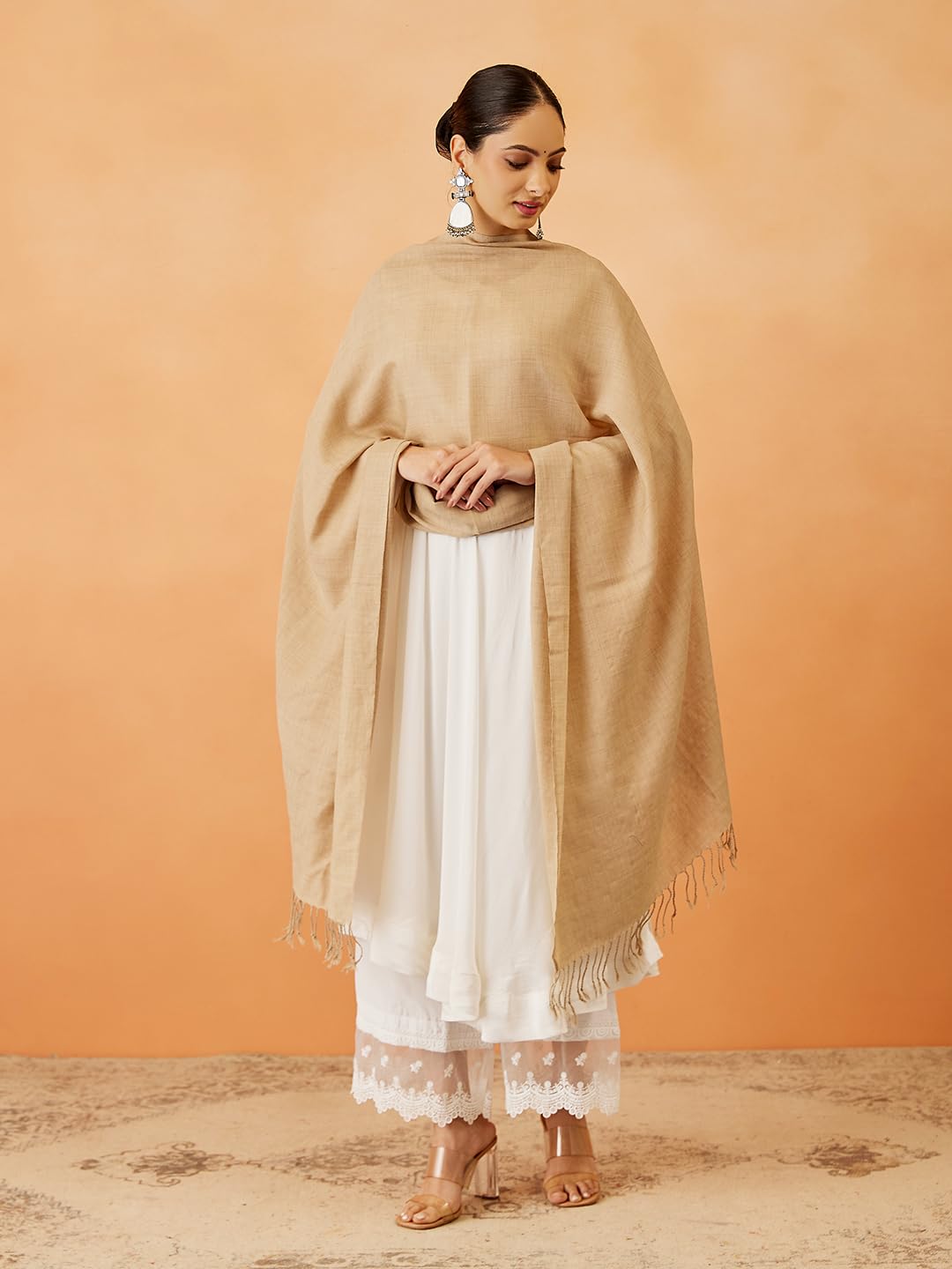 Pashmoda Women Rahmat Fine Wool Melange Stole (Size 28x80 Inches)