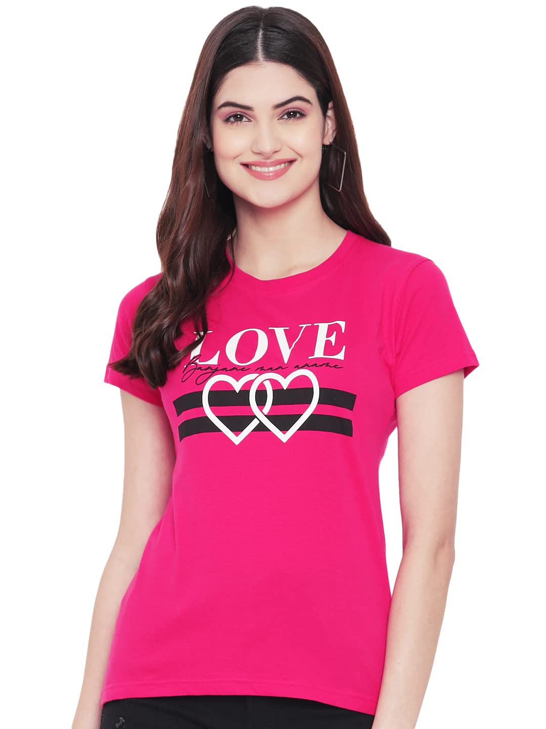 Preneum Womens Cotton Regular Fit Latest Graphic Stylish Printed Short Sleeves Casual T-Shirt || Trends & Stylish (Pack 3), Bro