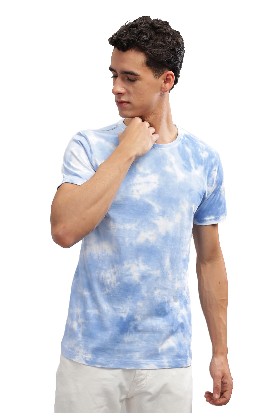 ADRO Mens Tie & Dye Regular Fit Cotton T-Shirt (TYE-01-SKY)
