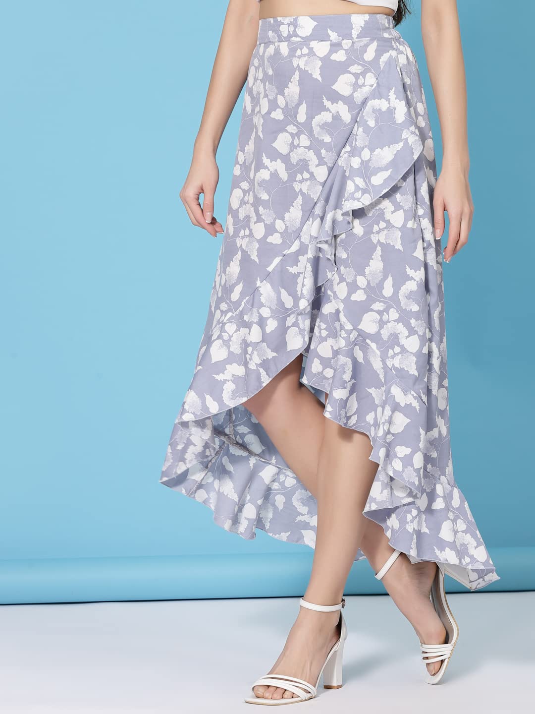 OOMPH! Long Skirts for Women Grey - msk006