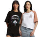 Juneberry Pure 100% Cotton Oversized Loose Baggy Fit Drop Shoulder Latest Aesthetic & Cool Graphic Prinred Half Sleeve T-Shirts