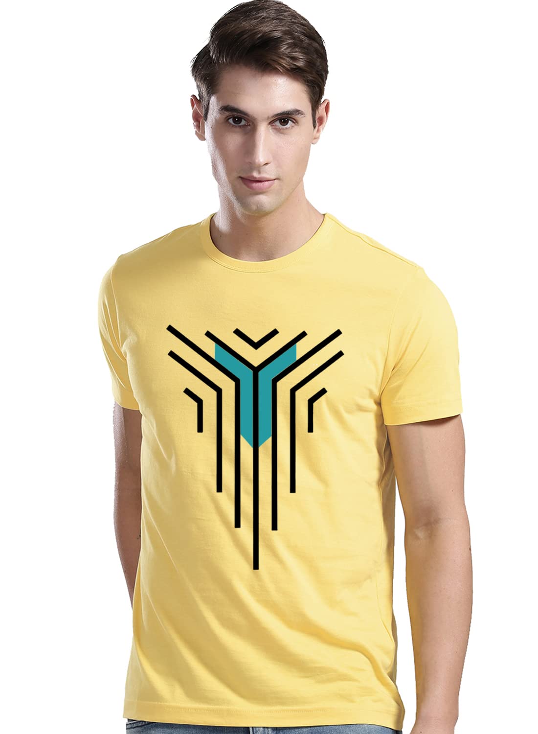 ADRO Graphic Printed Design Mens Cotton T-Shirts (R21-M-LNL)